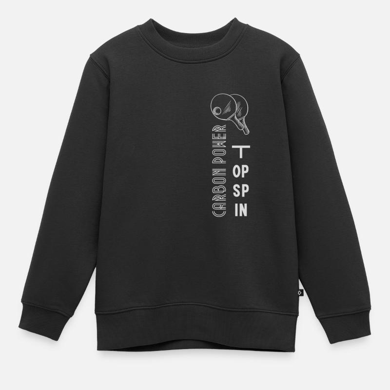 Graphisme Tennis de table Noir Blanc - Sweat Premium enfant bio - noir