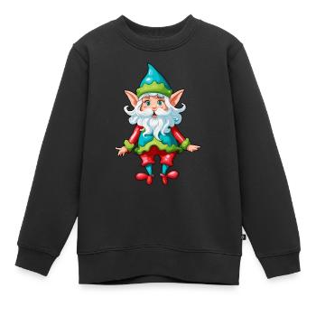 Diablotin / Nain / Fée / Noël / Elfe - Sweat Premium enfant bio - noir - Devant - AI Model Kid Female (0cm)