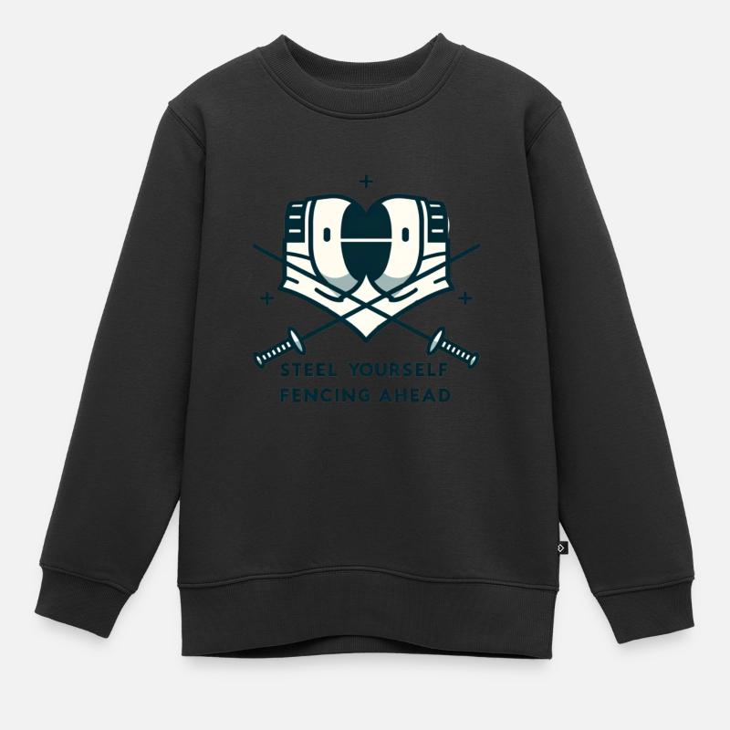 "Préparez-vous, l'escrime en avant" - Sweat Premium enfant bio - noir