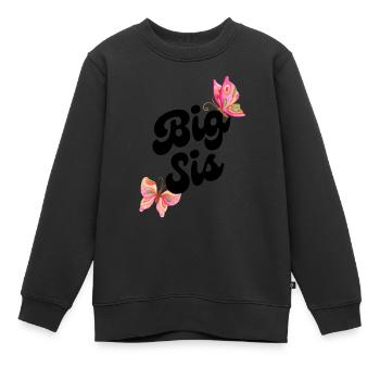 Big Sis - perfekt für die große Schwester - Kinder Premium Organic Sweatshirt - Schwarz - Vorne - AI Model Kid Female (0cm)