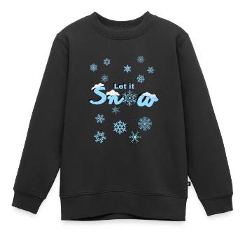 Qu’il neige - Sweat Premium enfant bio - noir - Devant - AI Model Kid Female (0cm)