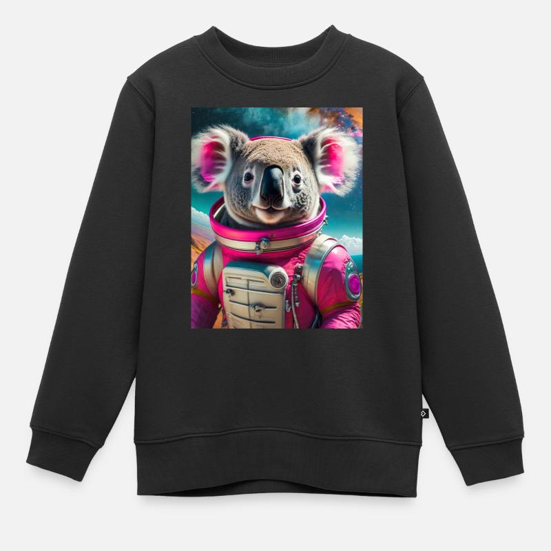 Koala mit Astronautenkleid - Kinder Premium Organic Sweatshirt - Schwarz