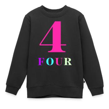 Four-4e anniversaire - Sweat Premium enfant bio - noir - Devant - AI Model Kid Female (0cm)