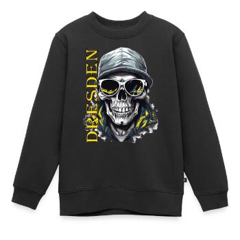 Dresden Design Dresdner Ultras - Sweat Premium enfant bio - noir - Devant - AI Model Kid Female (0cm)