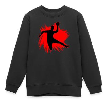 handball - Kids Premium Organic Sweatshirt - black - Front - AI Model Kid Female (0cm)