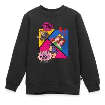 shut up macho - Kids Premium Organic Sweatshirt - black - Front - AI Model Kid Female (0cm)
