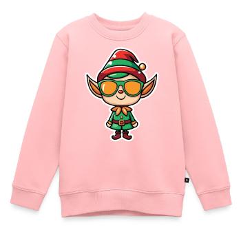 Elf Christmas Drawing - Kids Premium Organic Sweatshirt - rose - Front - AI Model Kid Female (0cm)