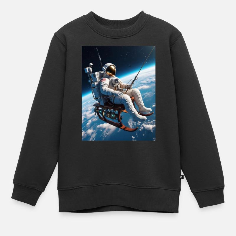 Astronaute de pêche - Sweat Premium enfant bio - noir