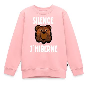 silence j'hiberne - Sweat Premium enfant bio - rose - Devant - AI Model Kid Female (0cm)