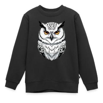 Harfang des neiges - Sweat Premium enfant bio - noir - Devant - AI Model Kid Female (0cm)