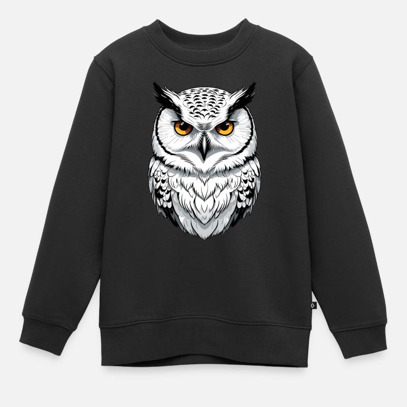 Schnee-Eule - Kinder Premium Organic Sweatshirt - Schwarz