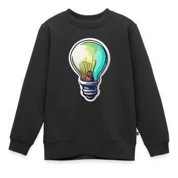 Ampoule / Ampoule / Luminosité / Lumière - Sweat Premium enfant bio - noir - Devant - AI Model Kid Female (0cm)