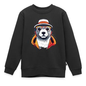 Siegel - Kinder Premium Organic Sweatshirt - Schwarz - Vorne - AI Model Kid Female (0cm)