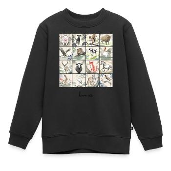 Aimez-nous Collage - Sweat Premium enfant bio - noir - Devant - AI Model Kid Female (0cm)