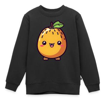 Kiwi Kawaii - Sweat Premium enfant bio - noir - Devant - AI Model Kid Female (0cm)