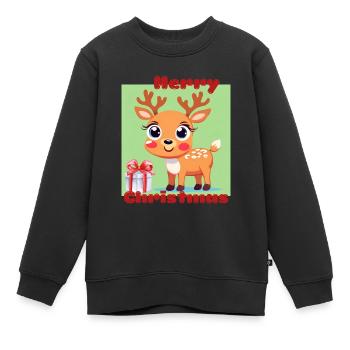 Christmas Rentier - Kinder Premium Organic Sweatshirt - Schwarz - Vorne - AI Model Kid Female (0cm)