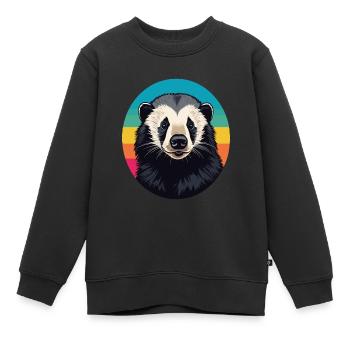 Honigdachs - Kinder Premium Organic Sweatshirt - Schwarz - Vorne - AI Model Kid Female (0cm)