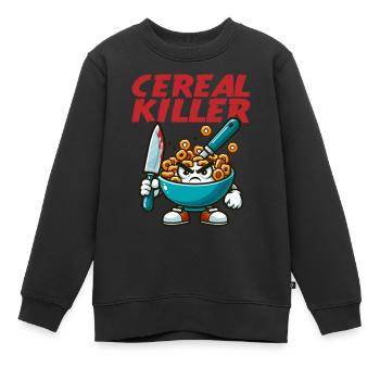 Tueur de céréales drôle - Sweat Premium enfant bio - noir - Devant - AI Model Kid Female (0cm)