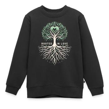 Rooted in Love: Künstlerische Baumgestaltung - Kinder Premium Organic Sweatshirt - Schwarz - Vorne - AI Model Kid Female (0cm)