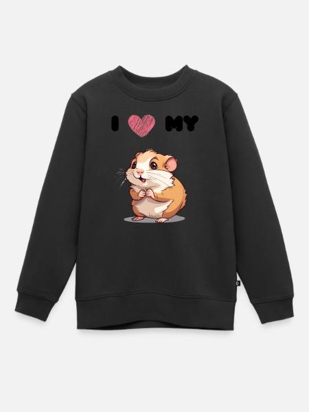 Hamster Love - Hamster mignon - Sweat Premium enfant bio - noir