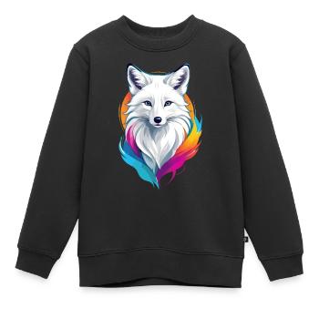 Arctic fox - Kids Premium Organic Sweatshirt - black - Front - AI Model Kid Female (0cm)