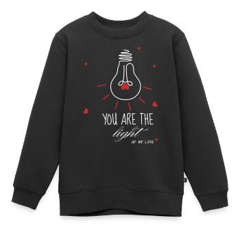 Du bist das Licht meiner Lebensliebe - Kinder Premium Organic Sweatshirt - Schwarz - Vorne - AI Model Kid Female (0cm)