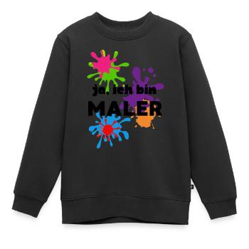 Ja ich bin Maler - Kinder Premium Organic Sweatshirt - Schwarz - Vorne - AI Model Kid Female (0cm)