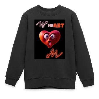 Coeur Il art - Sweat Premium enfant bio - noir - Devant - AI Model Kid Female (0cm)