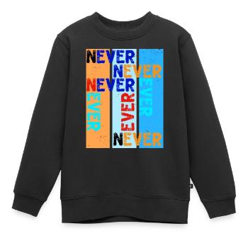 nie im Leben - Kinder Premium Organic Sweatshirt - Schwarz - Vorne - AI Model Kid Female (0cm)