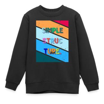 Conception simple. Structure simple 2024. - Sweat Premium enfant bio - noir - Devant - AI Model Kid Female (0cm)