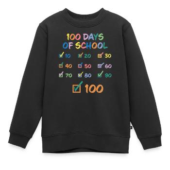Joyeuse fête de célébration de l’école des 100 jours - Sweat Premium enfant bio - noir - Devant - AI Model Kid Female (0cm)