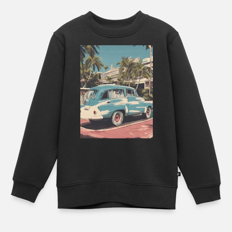 Voiture en vacances - Sweat Premium enfant bio - noir