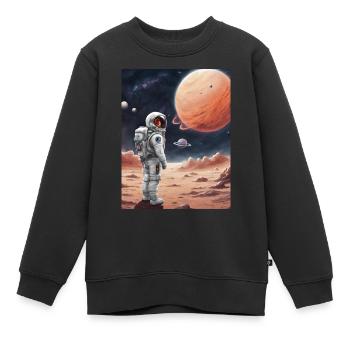 Weltraum Astronaut - Kinder Premium Organic Sweatshirt - Schwarz - Vorne - AI Model Kid Female (0cm)