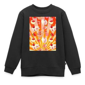 Dessert Lever de soleil - Sweat Premium enfant bio - noir - Devant - AI Model Kid Female (0cm)