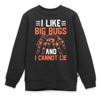 J’aime les grosses bestioles et je ne peux pas mentir - Arachnid Lover - Sweat Premium enfant bio - noir - Devant - AI Model Kid Female (0cm)