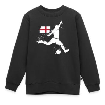 Football England Fan Player Blast Équipe - Sweat Premium enfant bio - noir - Devant - AI Model Kid Female (0cm)