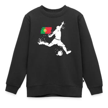 Icône du joueur de football Blast Portugal - Sweat Premium enfant bio - noir - Devant - AI Model Kid Female (0cm)