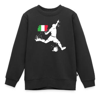 Équipe d’Italie de football Joueur Blast - Sweat Premium enfant bio - noir - Devant - AI Model Kid Female (0cm)