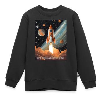 Die Erde ist kaputt, auf zum Mars! - Kinder Premium Organic Sweatshirt - Schwarz - Vorne - AI Model Kid Female (0cm)