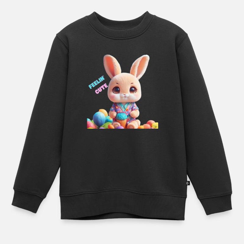 Feelin Cute - Kinder Premium Organic Sweatshirt - Schwarz