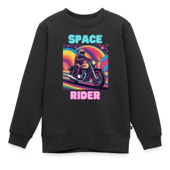 Space Rider - Kinder Premium Organic Sweatshirt - Schwarz - Vorne - AI Model Kid Female (0cm)