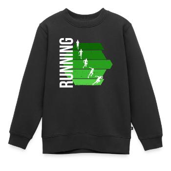 Running - Kinder Premium Organic Sweatshirt - Schwarz - Vorne - AI Model Kid Female (0cm)