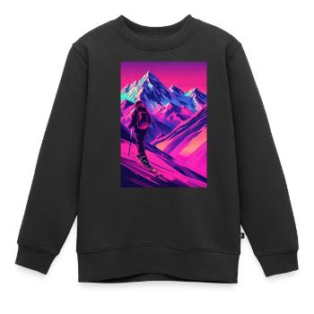 Ski - Sweat Premium enfant bio - noir - Devant - AI Model Kid Female (0cm)