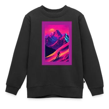 Berge - Kinder Premium Organic Sweatshirt - Schwarz - Vorne - AI Model Kid Female (0cm)