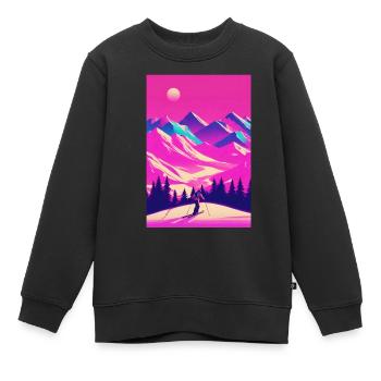 Ski - Sweat Premium enfant bio - noir - Devant - AI Model Kid Female (0cm)
