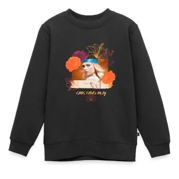 nur gute schwingungen -vibes - Kinder Premium Organic Sweatshirt - Schwarz - Vorne - AI Model Kid Female (0cm)