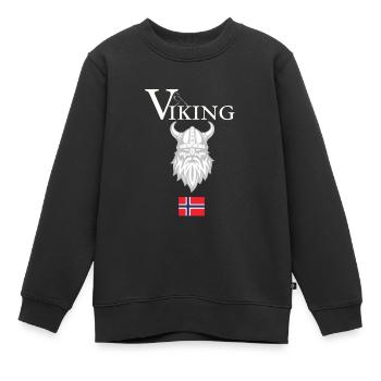 Viking Wikinger T-Shirt Norwegen - Kinder Premium Organic Sweatshirt - Schwarz - Vorne - AI Model Kid Female (0cm)