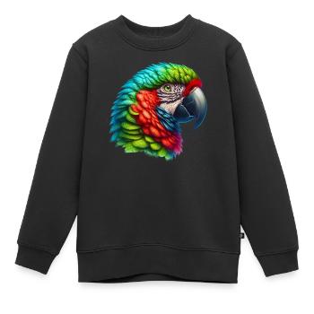 Perroquet - Sweat Premium enfant bio - noir - Devant - AI Model Kid Female (0cm)