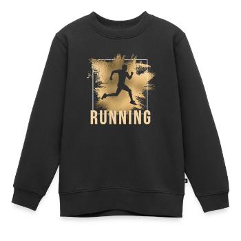 Running - Kinder Premium Organic Sweatshirt - Schwarz - Vorne - AI Model Kid Female (0cm)