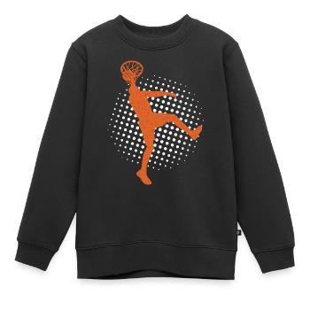 Basketball - Kinder Premium Organic Sweatshirt - Schwarz - Vorne - AI Model Kid Female (0cm)